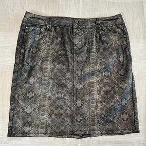 Lane Bryant Women's Sz 16 Snakeskin Print Skirt Pockets Animal Print